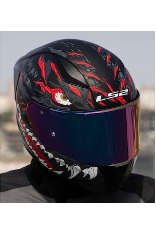 Ls2 Rapıd 2 Race Kaıju Fullface Motosiklet Kaskı Gökkuşağı Camlı Siyah