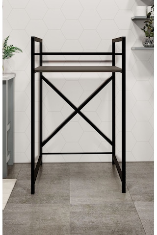 Çamaşır Makinası Ve Kurutma Makinası Rafı Çamaşır Makinası Üstü Banyo Düzenleyici Raf Gri