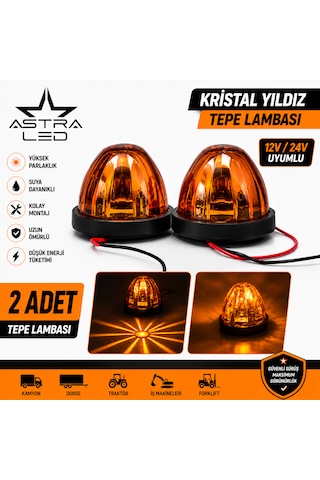 Astra Led 3 Lü Set 120 Cm Bar Led - Kristal Yıldız Lamba- Döner Tepe Lamba 12v 24v Profesyonel Led İkaz Lambası