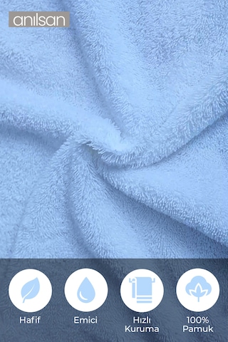 6'lı Mavi Greek El Havlusu - 50x90 Cm, 225 Gr, %100 Pamuk, Spa Ve Otel Havlusu, Günlük Kullanıma Uygun Mavi