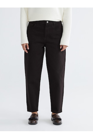 Lcw Modest Kahverengi Barrel Fit Kadın Jean Pantolon