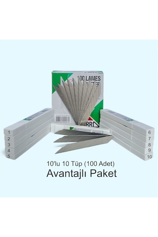 Zorro 1403 6 Kırımlı 9mm 30 Açılı Paslanmaz Dar Maket Bıçağı