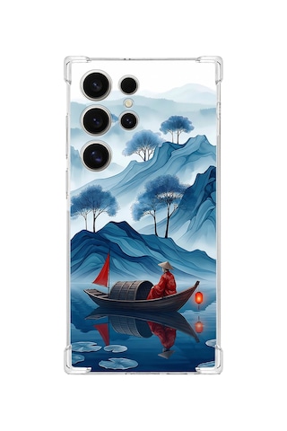 Printify Samsung Galaxy S25ultra İle Uyumlu Simya Serisi Sonsuz Akış Tasarımlı Uv Baskılı Köşe Korumalı Antişok Kılıf Şeffaf