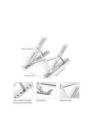 Macbook Pro 13" 2020 Katlanabilir Taşınabilir Metal Stand 7 Kademeli