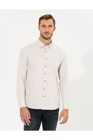Pierre Cardin Erkek Bej Gömlek Desenli 50262722-vr011 Bej