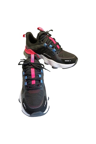 Jump 30906 Kadın Aırtube Taban Sneaker Ayakkabı Siyah / Fuşe Siyah - Fuşya