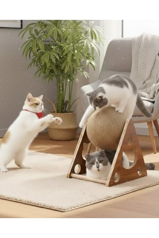 Reyo Pet Üçgen Toplu Kedi Tırmalaması - Kedi Tırmalama Tahtası