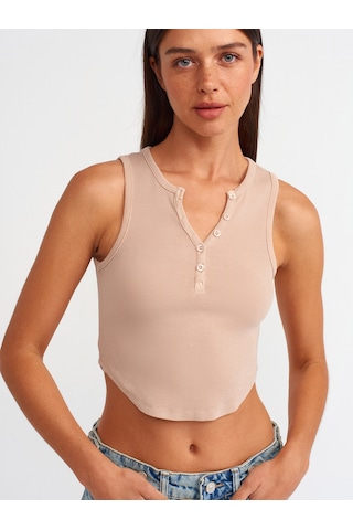 Dilvin Yıkama Efektli Top Bej