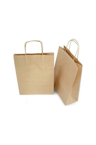 Kraft Burgu Saplı Çanta 12X25X31 Kraft 50 Adet