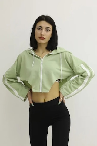 Lukas Kapşonlu Yan Dekolteli Sweat Yeşil - P-019669