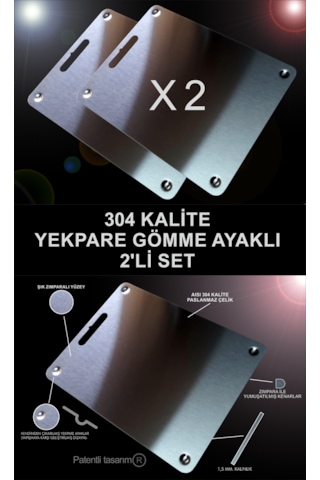 2 Adet Büyük Boy-paslanmaz Çelik Kesme Tahtası- Aayaklı-304 Metal