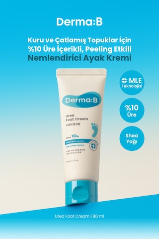 Kuru Ve Çatlamış Topuklar İçin, Peeling Etkili Nemlendirici Ayak Kremi Derma:b Urea Foot Cream