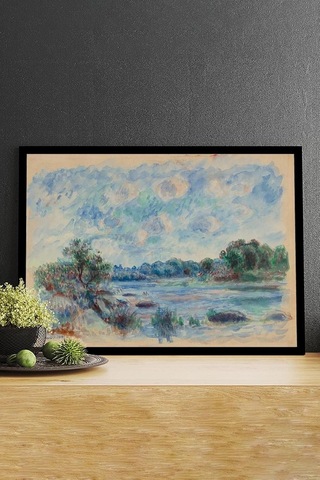 Pster14682 Landscape At Pont - Auguste Renoir Sanatsal Çerçeveli Tablo 40 X 50