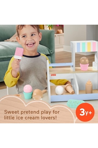 Ahşap Dondurma Dükkanı Okul Öncesi Çağdaki Çocuklar İçin 18 Ahşap Parçadan Oluşan Fisher-price Ahşap Dondurm
