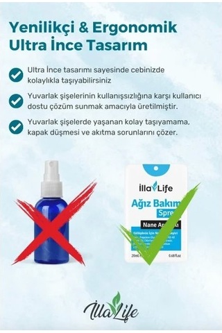İlla Life Nane Aromalı Ağız Bakım Spreyi 20 ML