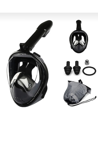 Shufa S/m Beden Siyah Dalış Maskesi Tam Yüz Full Face Şnorkel Ant