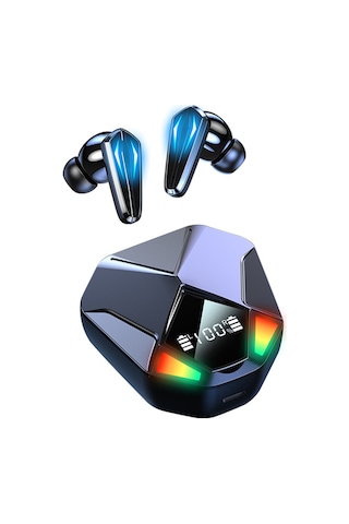 Qingmipy Siyah X6 Kablosuz Oyuncu Kulaklıkları, Oyun/müzik Çift Mod, Led Pil Göstergesi, 13mm Hoparlör, Bt5.1, 10m Alınım Mesafesi