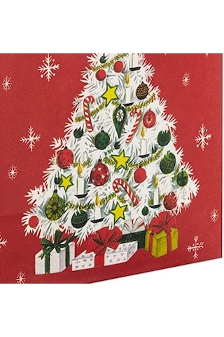 Kağıt Mendil İle Vintage Noel Hediye Çantası Paketi