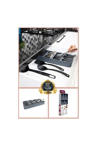 9 Bölmeli Çekmece Kaşıklık Geniş Çok Amaçlı Çekmece Düzenleyici Çatal Kaşık Bıçak Organizer Diğer