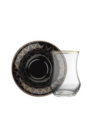 Sandro Moreno 1898 Davinci Siyah 12 Parça 6 Kişilik Çay Seti 150 Ml Siyah