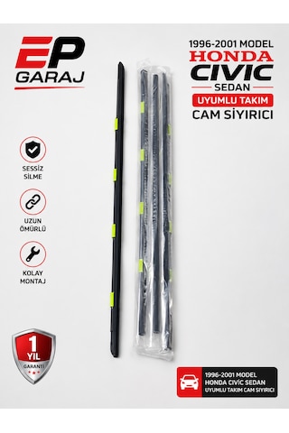 Honda Civic İes Sedan Uyumlu 1996-2001 Model Takım Cam Sıyırıcı