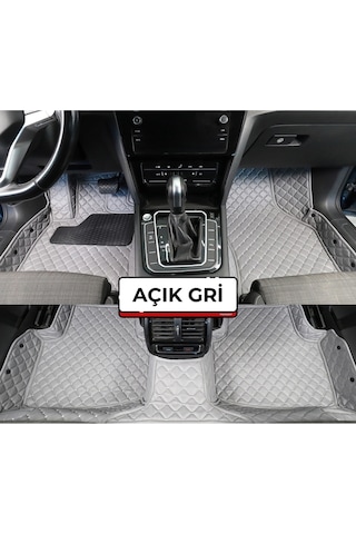Volkswagen Vw Tiguan 2015-2023 Açık Gri 8d Premium Tam Kaplama Havuzlu Deri Oto Paspas