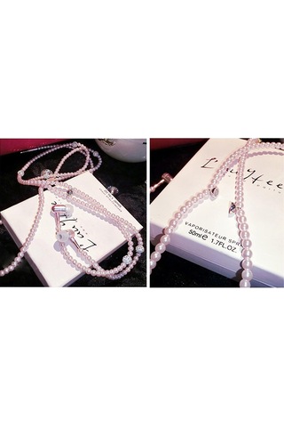 Takı İnci Kolye Mikrofonlu Stereo Kulaklık 3,5 Mm Kulak İçi Kulaklıklar Telefon Kızlar İçin Kablolu Kulaklıklar