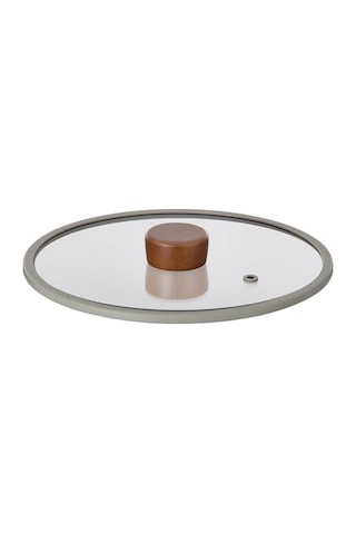 24cm Düz Silikon Çerçeveli Cam Kapak Gri 12v