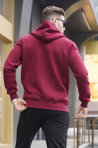 Madmext Bordo Kapüşonlu Regular Fit Erkek Sweatshirt 6033 Bordo