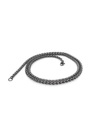Erkek Çelik Zincir Kolye 4mm 9187 Siyah
