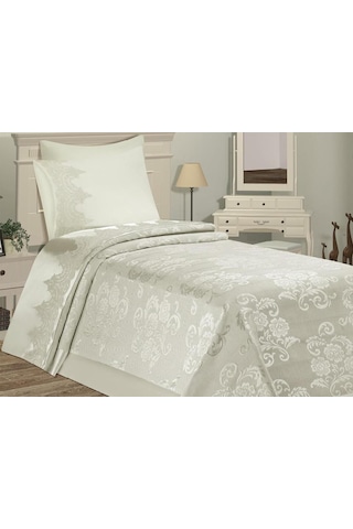 Çeyiz Diyarı Violet Tek Kişilik Pike Takımı Krem Krem