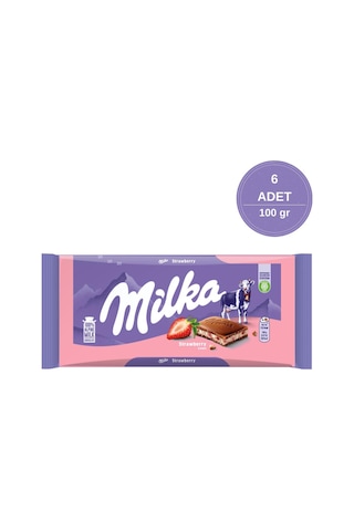 Milka Çilekli Yoğurtlu Tablet Çikolata 6 x 100 G
