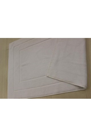 50X80 Paspas Beyaz Jakarlı Banyo Paspası Ev Otel Ayak Paspası Beyaz