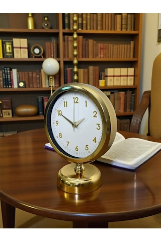 Büro Ev Ofis Hediyesi İçin 25x20cm Golden Metal Aura Masa Saati Diğer