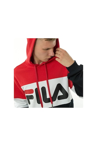 Bordo Fila Erkek Kapşonlu Sweatshirt Night Blocked 687001 Bordo