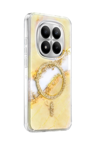Onegif Xiaomi Redmi Note 15 4g Uyumlu Lotus Simli Magsafe Kapak - Gümüş Çok Renkli