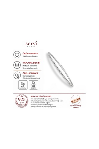 Servi 925 Ayar Luna Su Yolu Bileklik-214 Gümüş