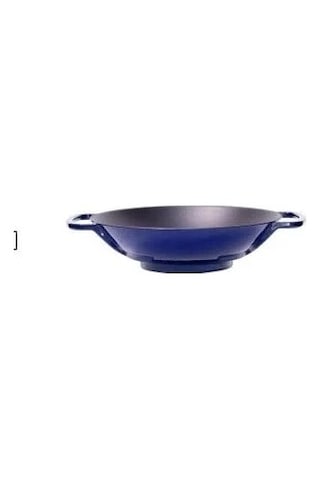 Sürel Wok Tava 35 Cm Koyu Mavi Demir Döküm Renkli