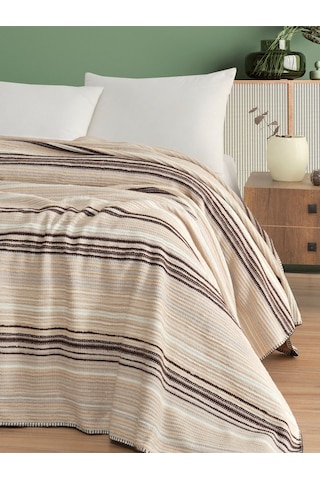 Vicuna Home 4 Mevsim Pamuklu Battaniye - Çift Kişilik Kahverengi