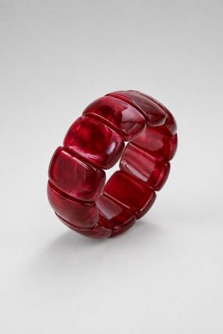 Bordo Bubble Form Bileklik