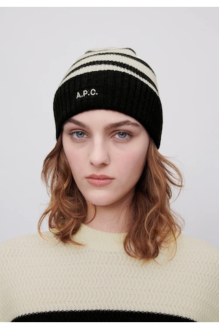 A.p.c Martin Unisex Koyu - Ekru Merino Yün Bere Lacivert
