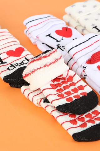 Pamuklu 6'lı Yenidoğan Bebek Kışlık Havlu Kaydırmaz Çorap Çok Renkli