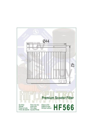 Hiflo Hf566 2022-2023 Kymco Downtown 250i Uyumlu Yağ Filtresi