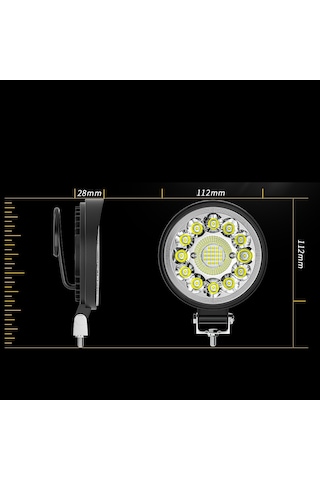 Off Road 33 Led 99 Watt Yuvarlak Sis Farı Projektör Çalışma Lamba