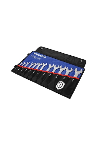 Workpro Wp202507 6-32mm 12 Parça Cr-v Profesyonel Açık Ağız Anahtar Takımı + Bez Taşıma Kılıfı Fr Wp202507
