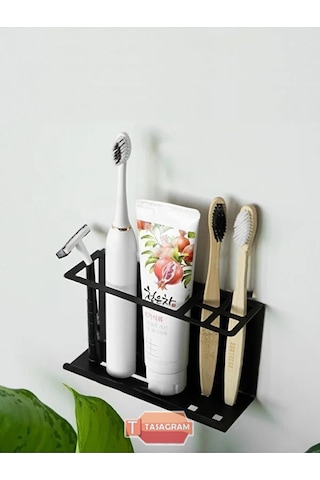 Tasagram Diş Fırçası ve Diş Macunu Askılığı Siyah