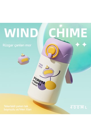 Jian Fan Paslanmaz Çelik Akılı Termos Bardak Sıcaklık Saman Su Bardağımor Mor