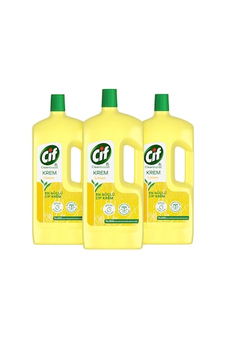 Cif Krem Yüzey Temizleyici Limon Kokulu Yağ ve Kireç Sökücü Leke Çıkarıcı 3 x 1500 ML