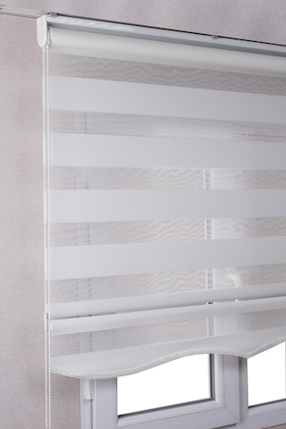Etekli Düz Zebra Kaliteli Güneşlik Stor Perde Beyaz