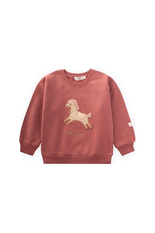 Cigit At Aplikeli Sweatshirt 1-6 Yaş Gül Kurusu Gül Kurusu